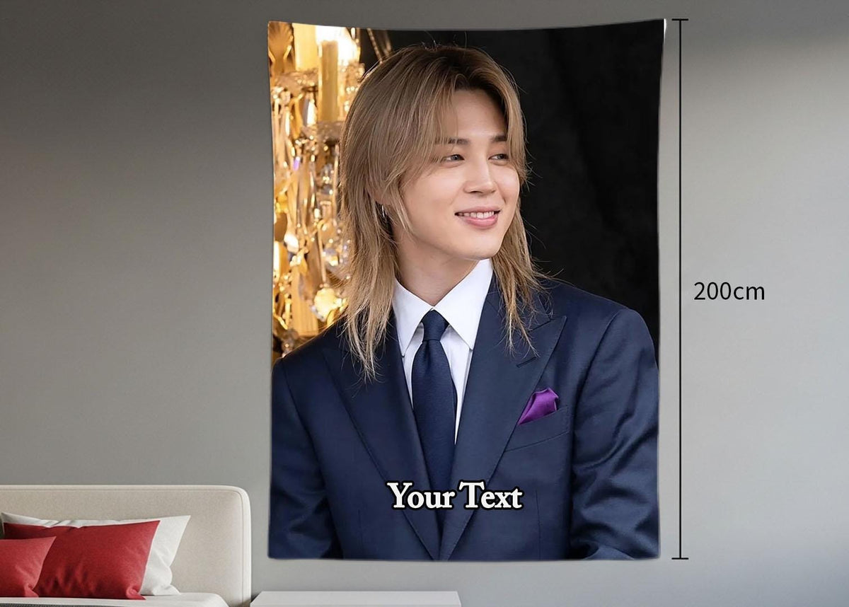 Jimin Hanging Tapestry | Bantan Boys | Personalized Wall Art | Polyester Fabric | Ship Flag Banner