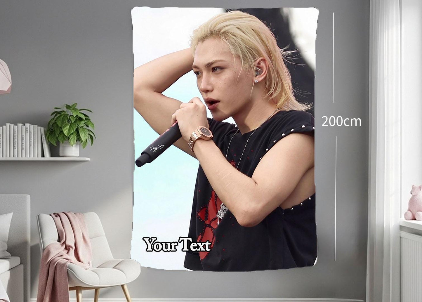 Felix Hanging Tapestry | Stray Kids | Personalized Wall Art | Polyester Fabric | Ship Flag Banner