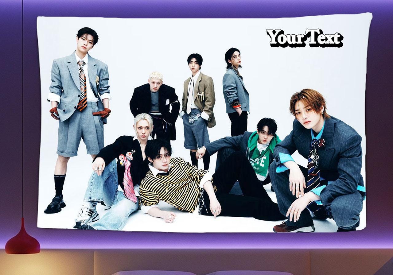 Stray Kids Hanging Tapestry | Run It | Personalized Wall Art | Polyester Fabric | Ship Flag Banner