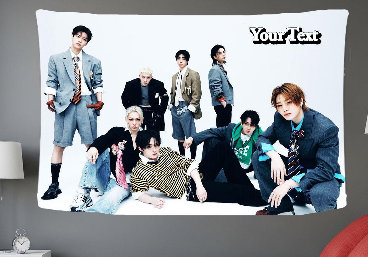 Stray Kids Hanging Tapestry | Run It | Personalized Wall Art | Polyester Fabric | Ship Flag Banner