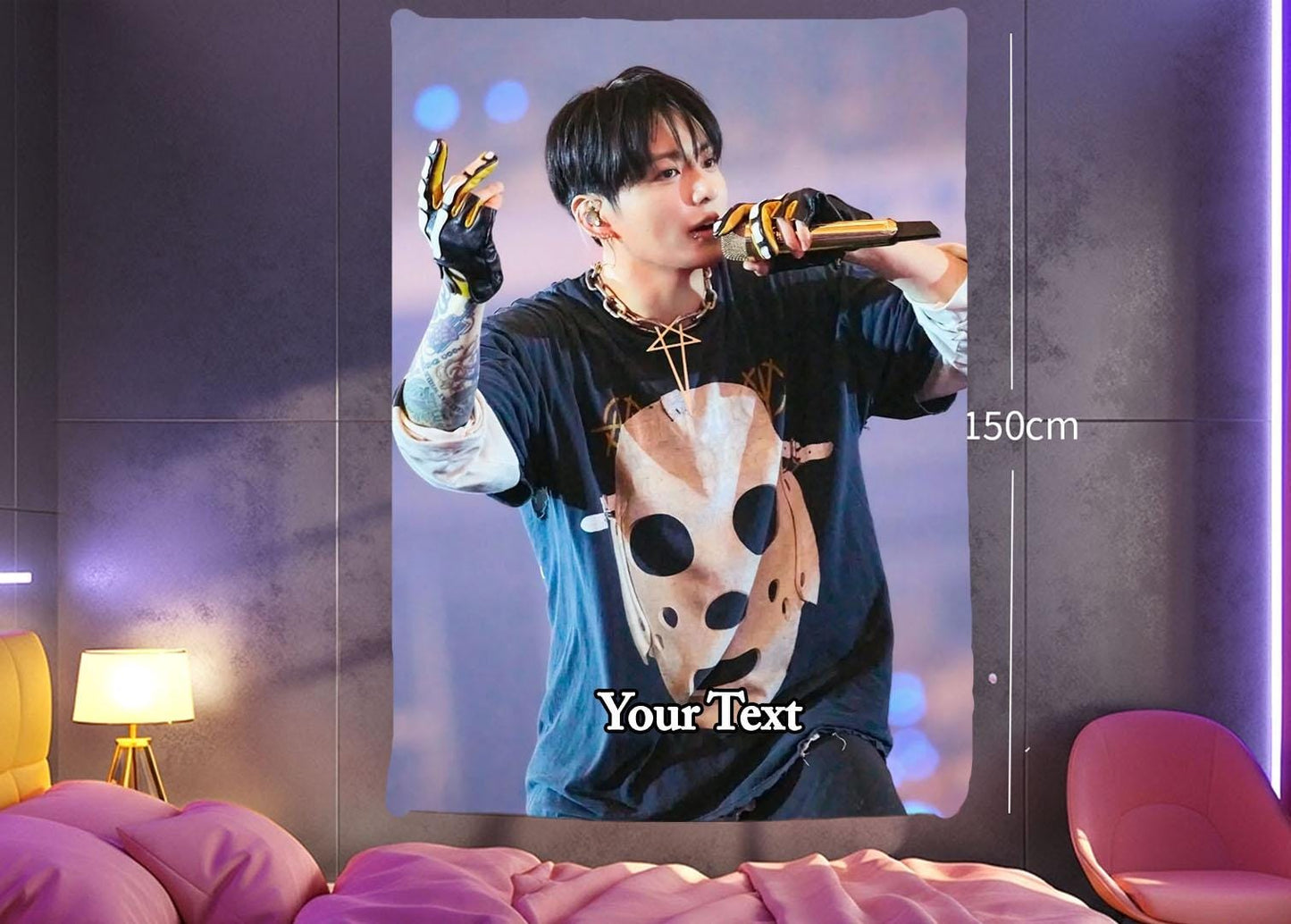 Jungkook Hanging Tapestry | Bantan Boys | Personalized Wall Art | Polyester Fabric | Ship Flag Banner