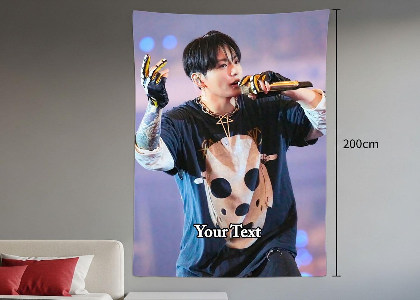 Jungkook Hanging Tapestry | Bantan Boys | Personalized Wall Art | Polyester Fabric | Ship Flag Banner