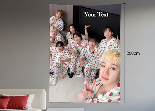 Stray Kids Hanging Tapestry | Run It | Personalized Wall Art | Polyester Fabric | Ship Flag Banner