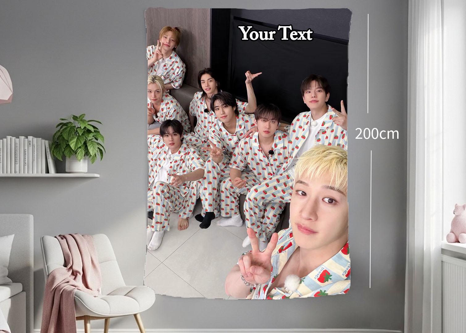 Stray Kids Hanging Tapestry | Run It | Personalized Wall Art | Polyester Fabric | Ship Flag Banner