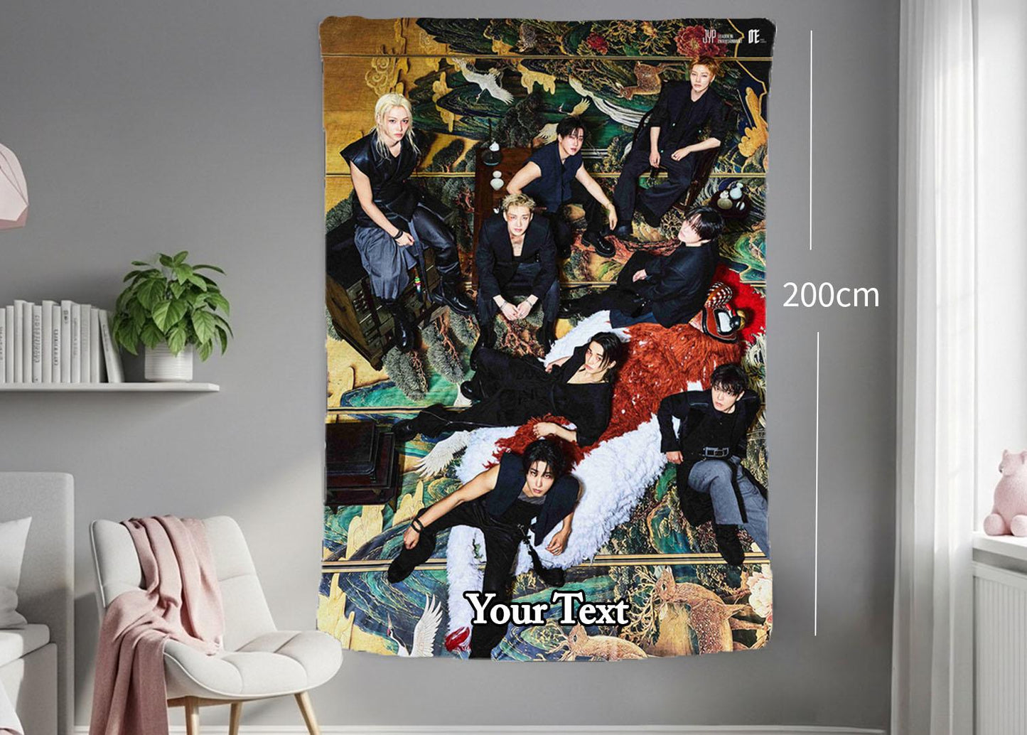 Stray Kids Hanging Tapestry | Run It | Personalized Wall Art | Polyester Fabric | Ship Flag Banner