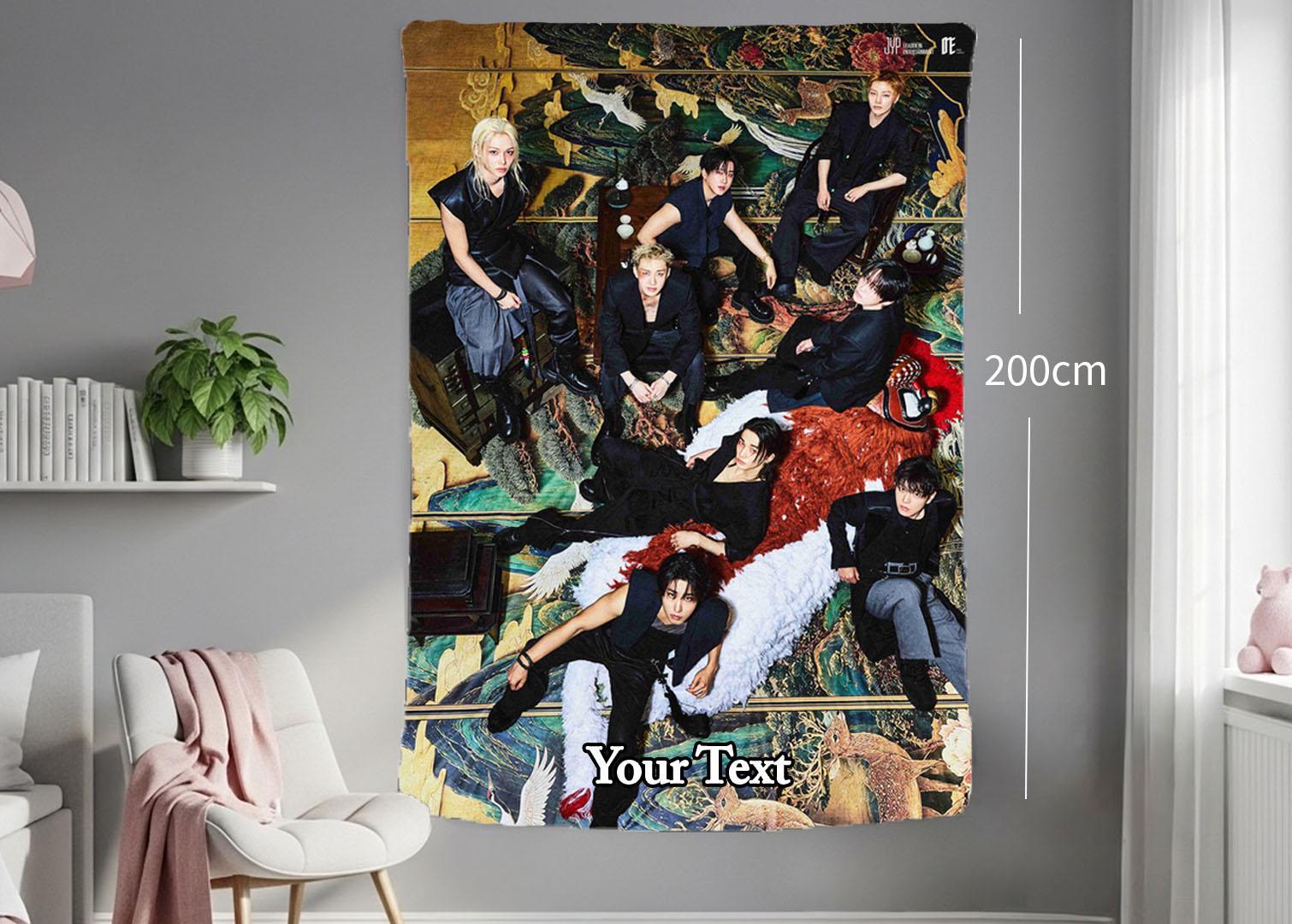 Stray Kids Hanging Tapestry | Run It | Personalized Wall Art | Polyester Fabric | Ship Flag Banner