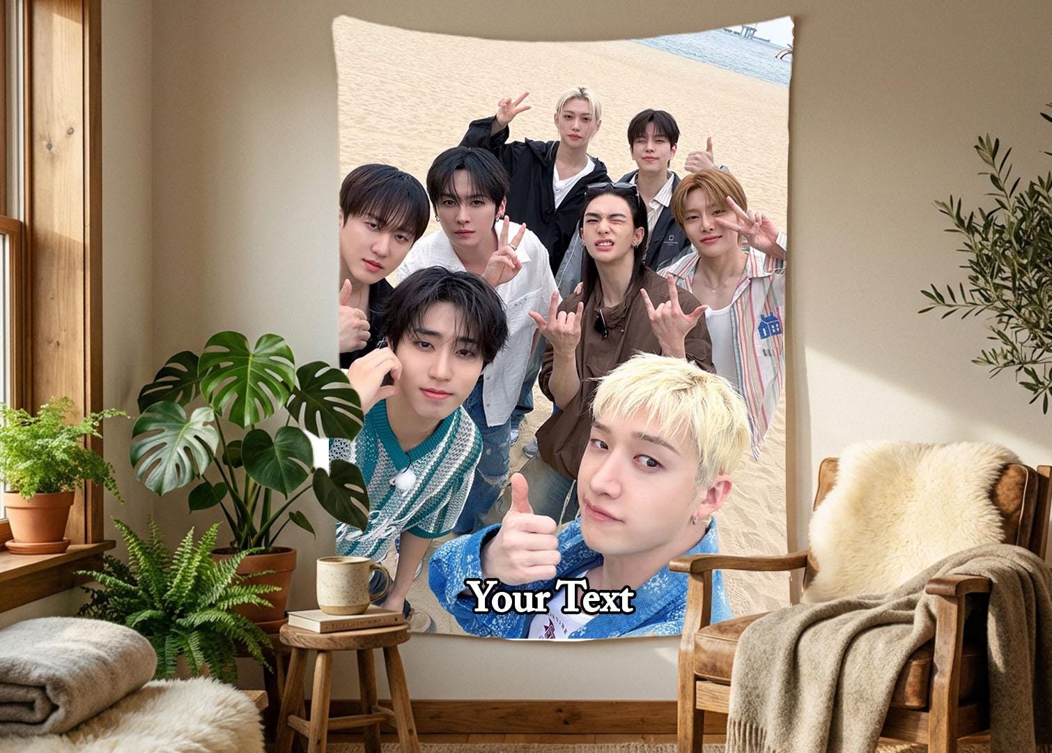 Stray Kids Hanging Tapestry | Run It | Personalized Wall Art | Polyester Fabric | Ship Flag Banner