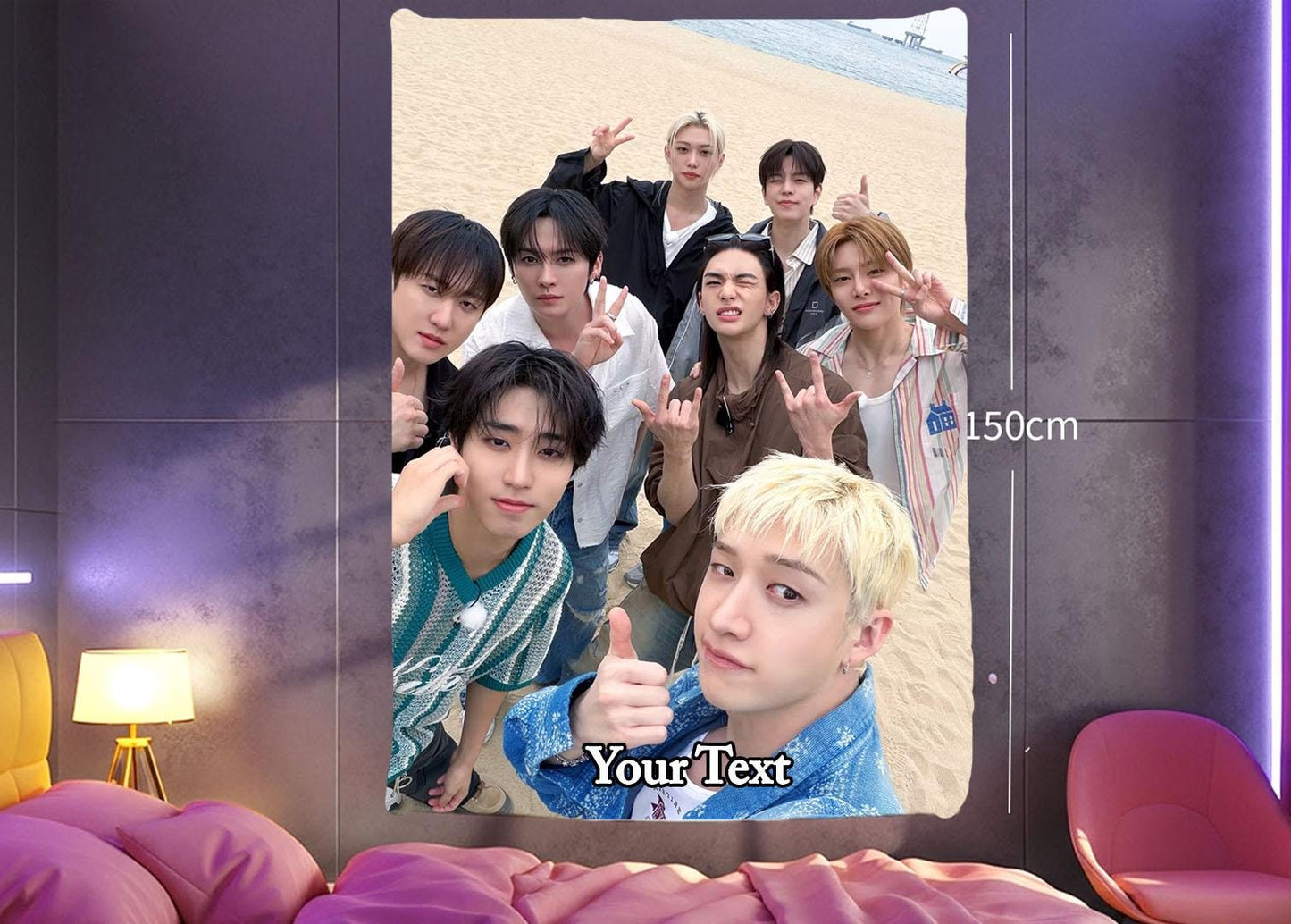 Stray Kids Hanging Tapestry | Run It | Personalized Wall Art | Polyester Fabric | Ship Flag Banner