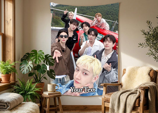 Stray Kids Hanging Tapestry | Run It | Personalized Wall Art | Polyester Fabric | Ship Flag Banner