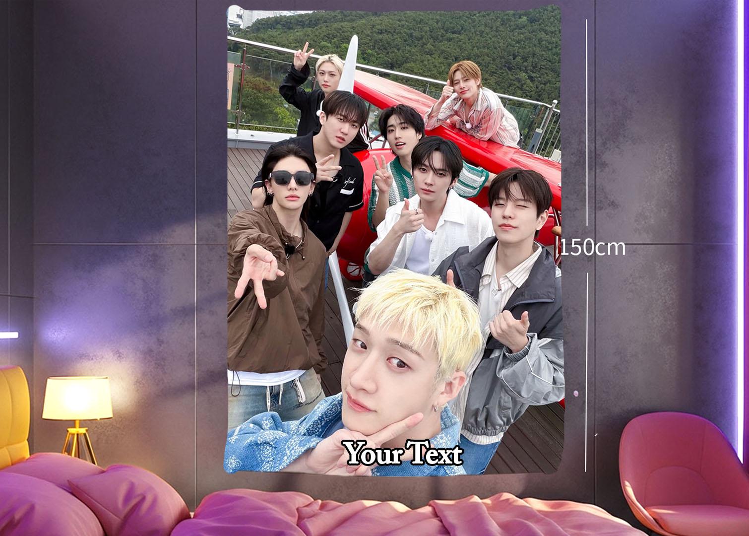 Stray Kids Hanging Tapestry | Run It | Personalized Wall Art | Polyester Fabric | Ship Flag Banner