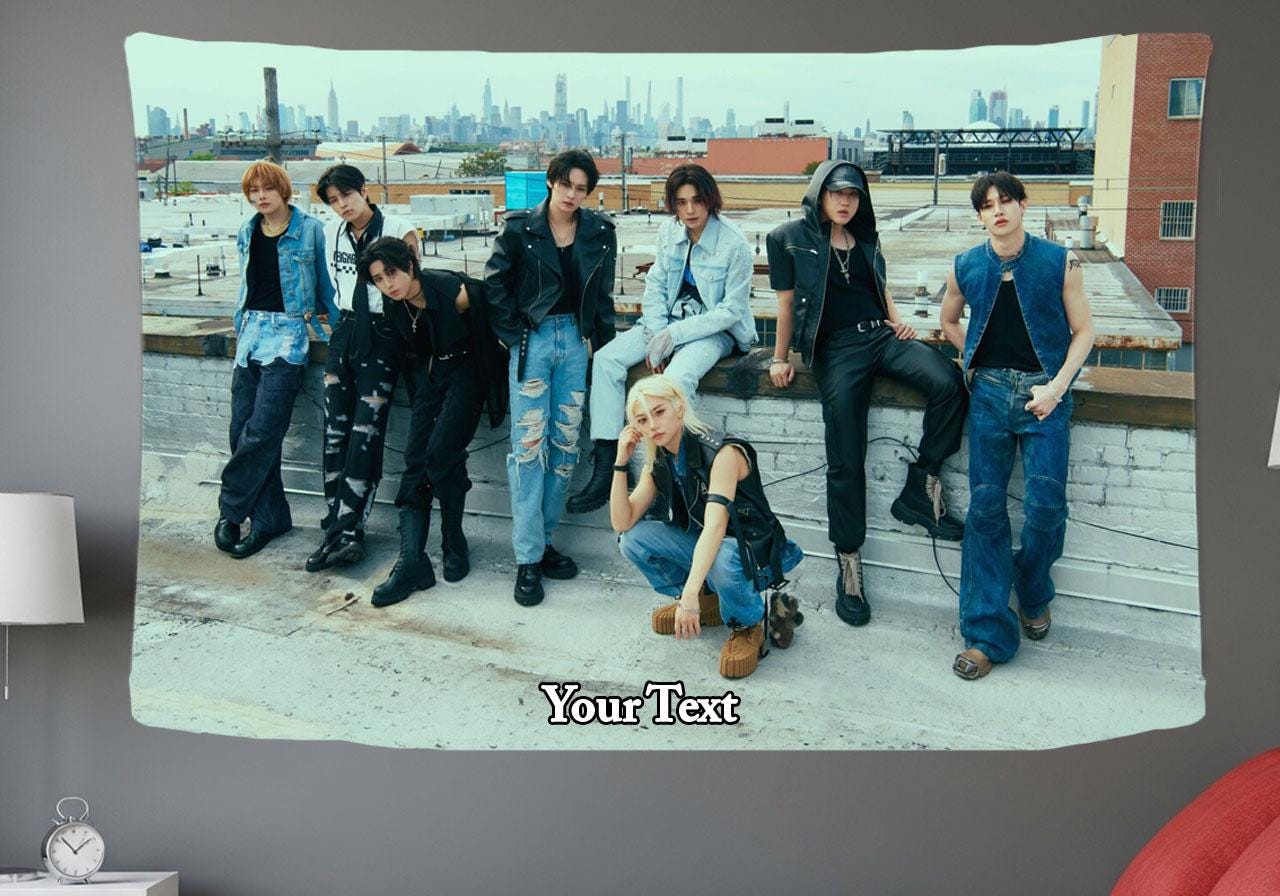 Stray Kids Hanging Tapestry | Run It | Personalized Wall Art | Polyester Fabric | Ship Flag Banner
