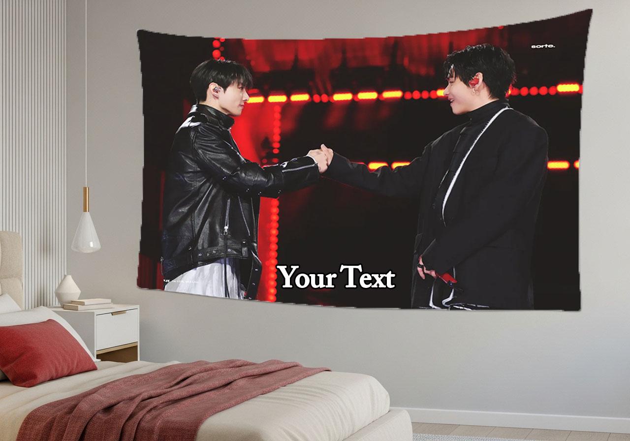 Taekook Hanging Tapestry | Bantan Boys | Personalized Wall Art | Polyester Fabric | Ship Flag Banner