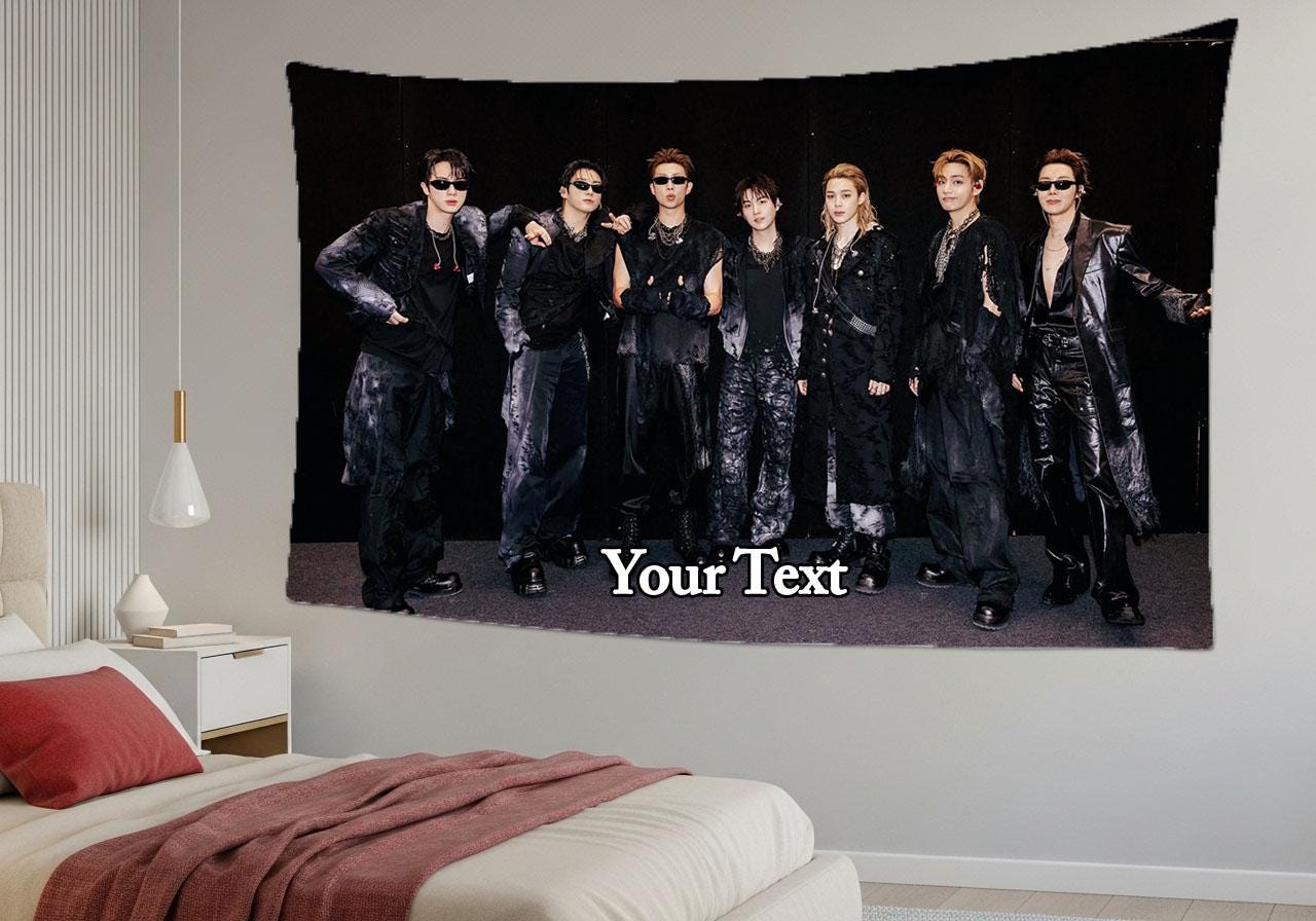 Bangtan Hanging Tapestry | BTS | Personalized Wall Art | Polyester Fabric | Ship Flag Banner