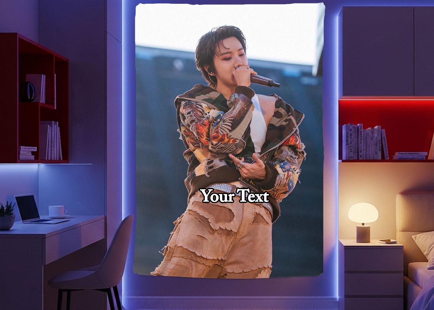 J-Hope Hanging Tapestry | Bantan Boys | Personalized Wall Art | Polyester Fabric | Ship Flag Banner