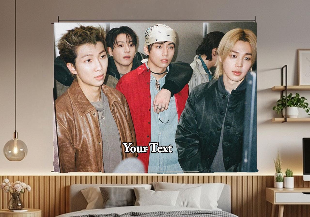 Bangtan Hanging Tapestry | BTS | Personalized Wall Art | Polyester Fabric | Ship Flag Banner