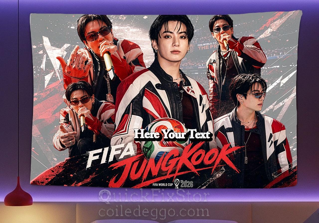 Jungkook Hanging Tapestry | Bantan Boys | Personalized Wall Art | Polyester Fabric | Ship Flag Banner