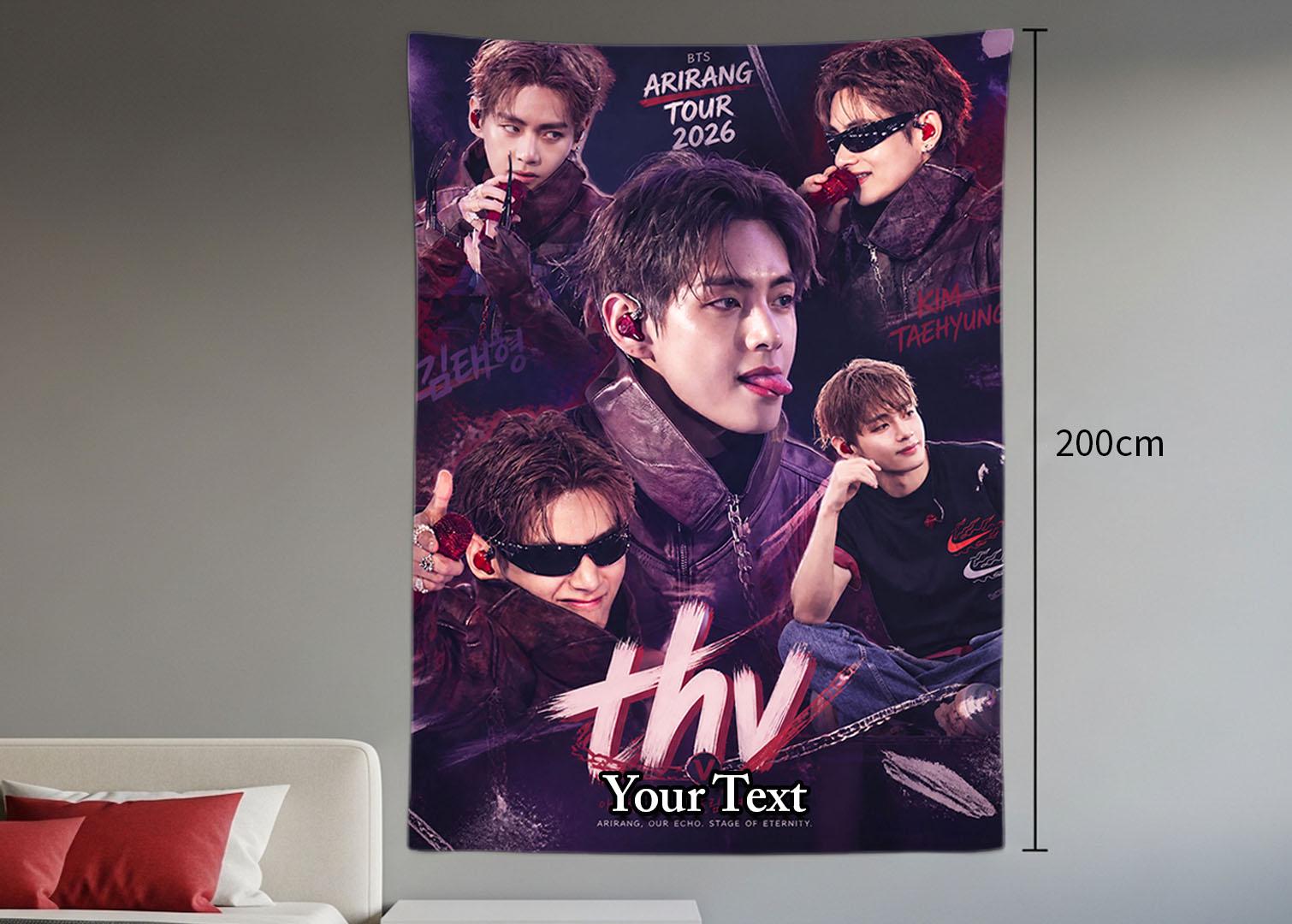 Taehyung Hanging Tapestry | Bantan Boys | Personalized Wall Art | Polyester Fabric | Ship Flag Banner