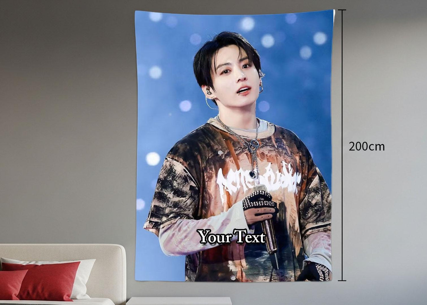 Jungkook Hanging Tapestry | Bantan Boys | Personalized Wall Art | Polyester Fabric | Ship Flag Banner