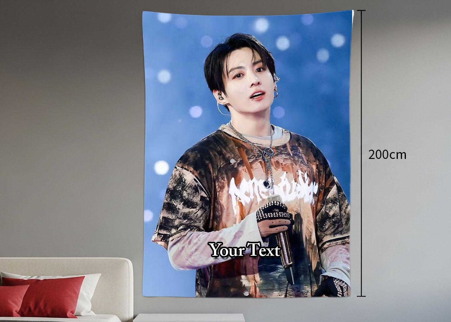 Jungkook Hanging Tapestry | Bantan Boys | Personalized Wall Art | Polyester Fabric | Ship Flag Banner