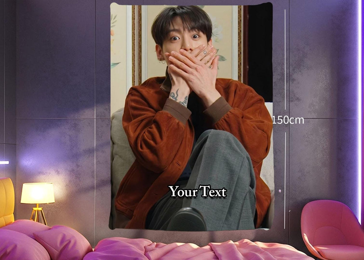 Jungkook Hanging Tapestry | Bantan Boys | Personalized Wall Art | Polyester Fabric | Ship Flag Banner