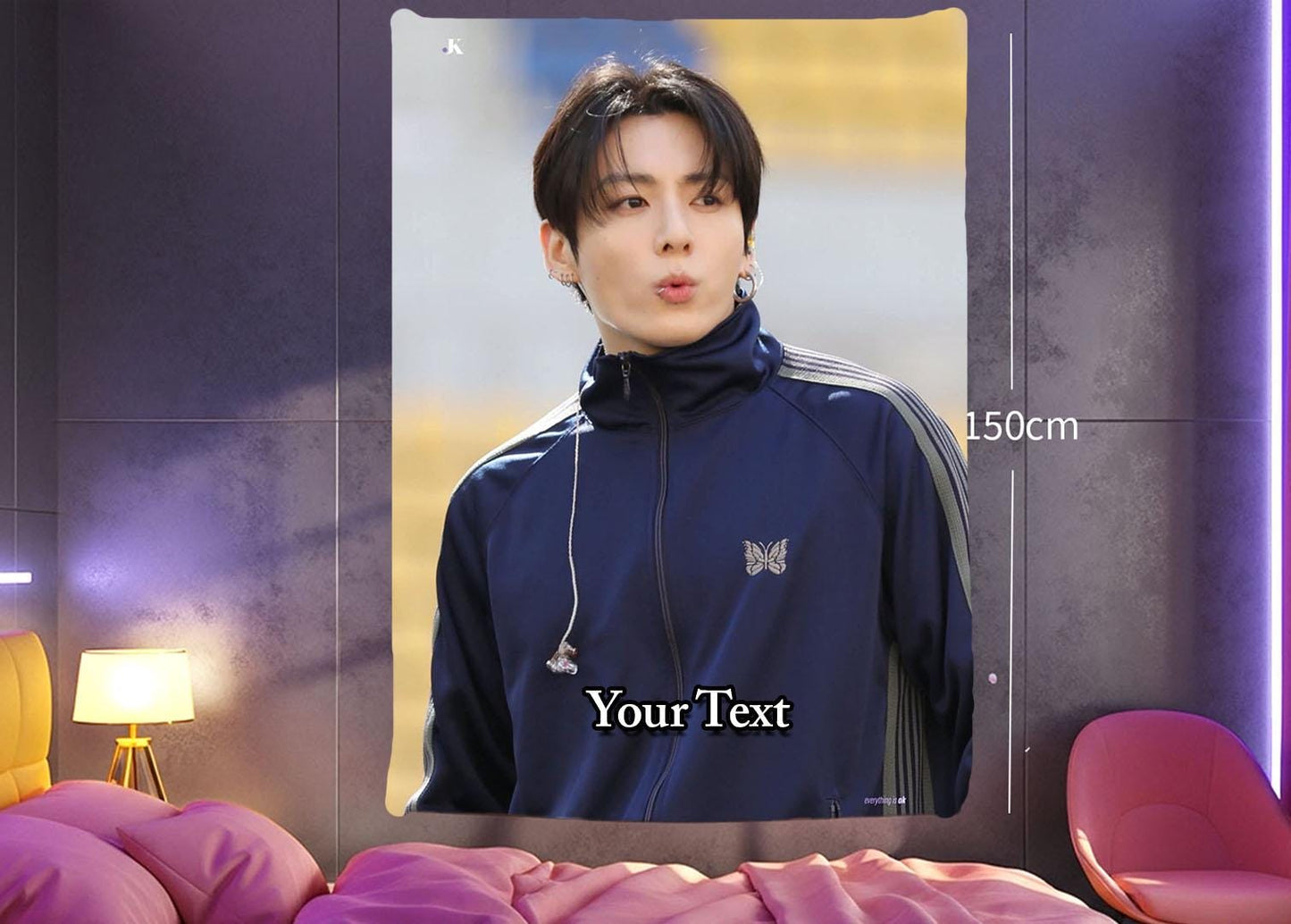 Jungkook Hanging Tapestry | Bantan Boys | Personalized Wall Art | Polyester Fabric | Ship Flag Banner