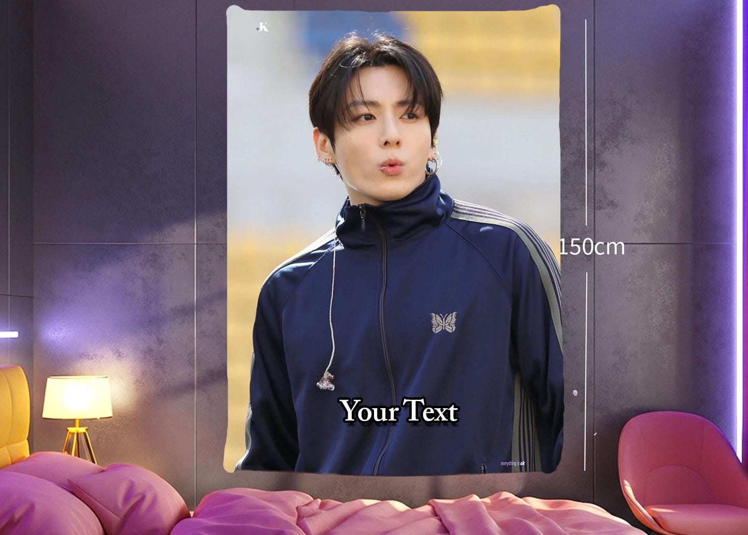 Jungkook Hanging Tapestry | Bantan Boys | Personalized Wall Art | Polyester Fabric | Ship Flag Banner