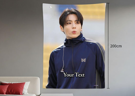 Jungkook Hanging Tapestry | Bantan Boys | Personalized Wall Art | Polyester Fabric | Ship Flag Banner