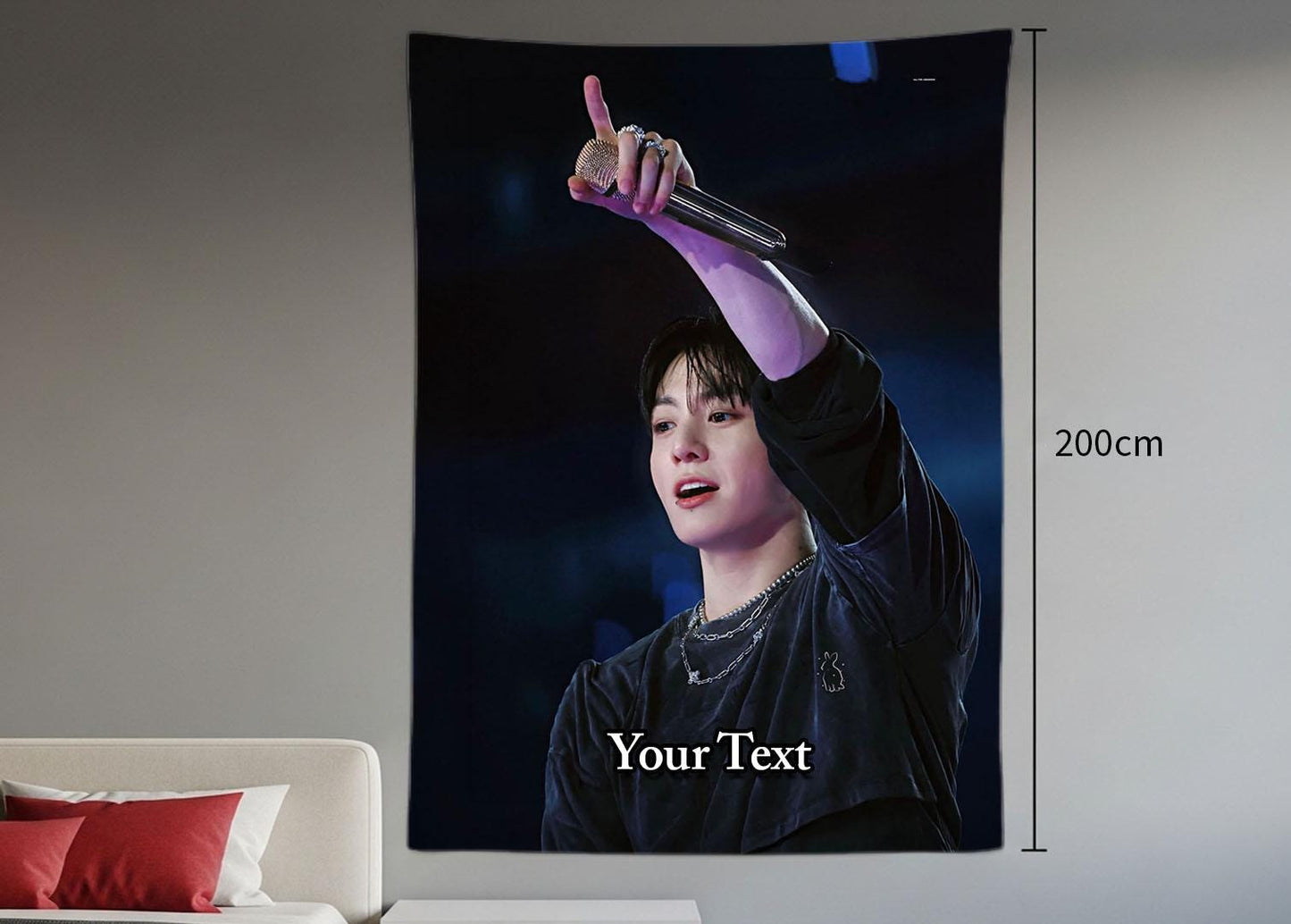 Jungkook Hanging Tapestry | Bantan Boys | Personalized Wall Art | Polyester Fabric | Ship Flag Banner