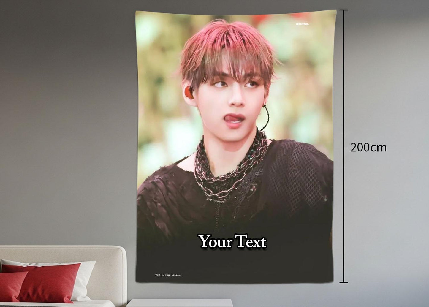 Taehyung Hanging Tapestry | Bantan Boys | Personalized Wall Art | Polyester Fabric | Ship Flag Banner
