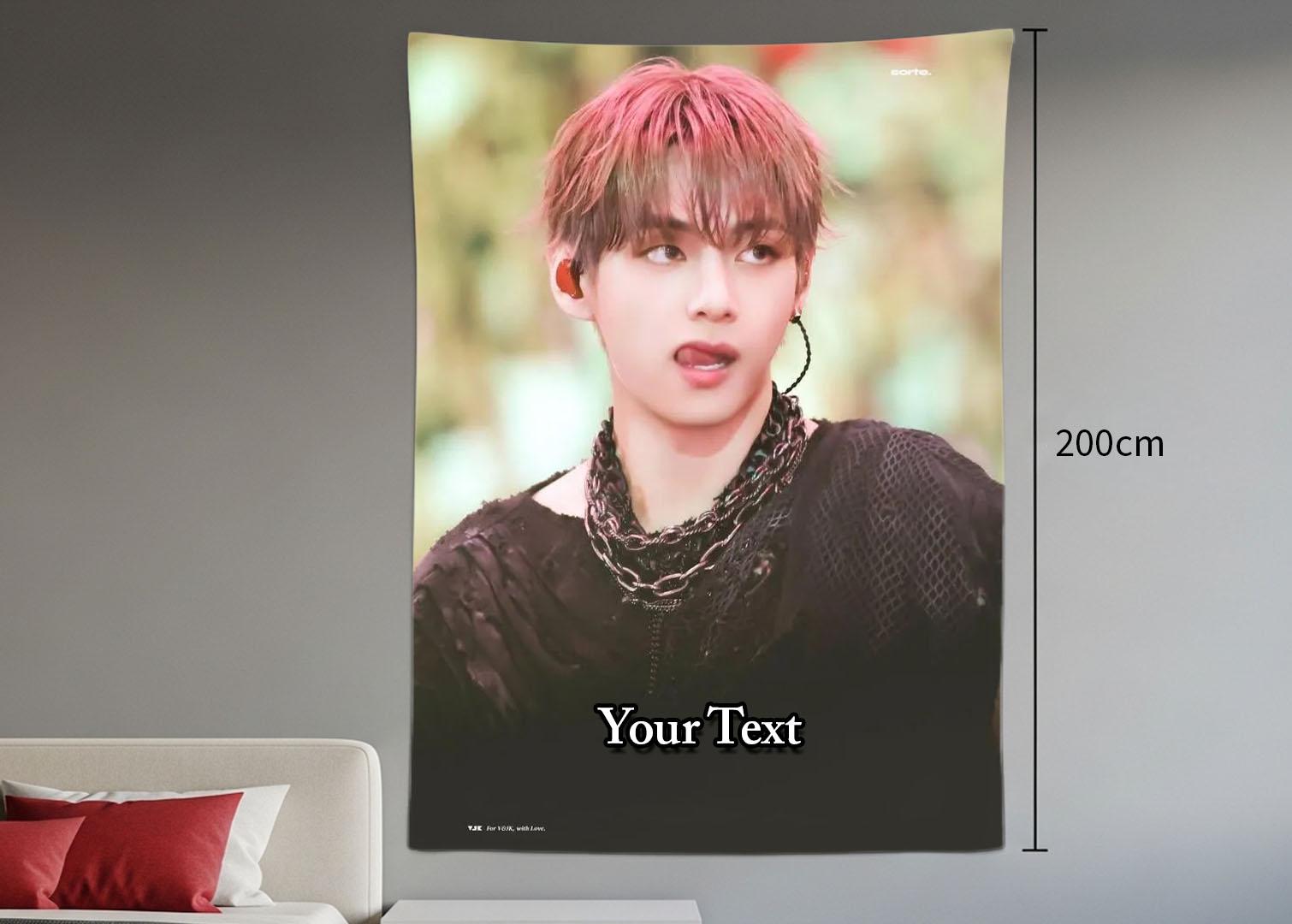 Taehyung Hanging Tapestry | Bantan Boys | Personalized Wall Art | Polyester Fabric | Ship Flag Banner