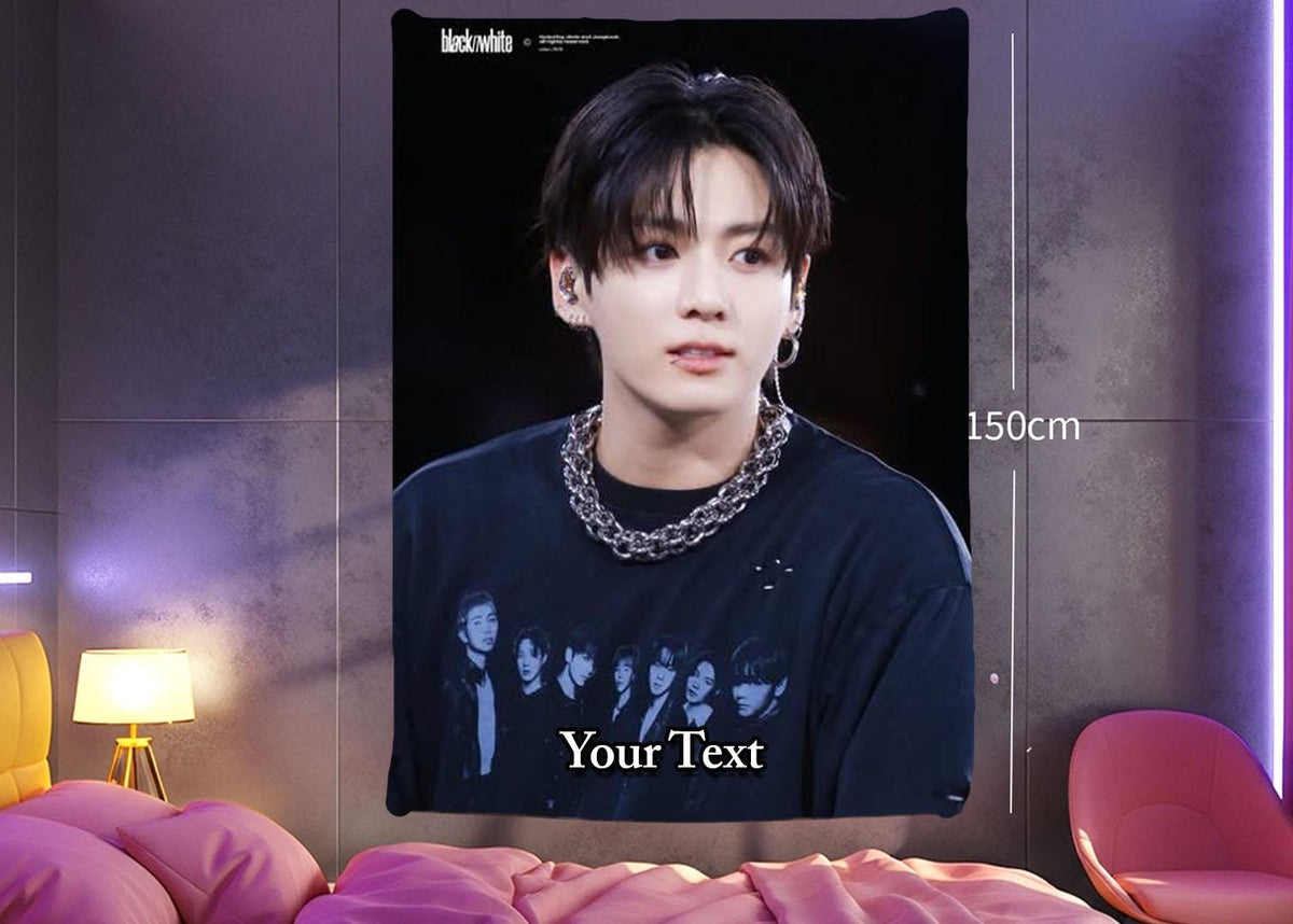 Jungkook Hanging Tapestry | Bantan Boys | Personalized Wall Art | Polyester Fabric | Ship Flag Banner