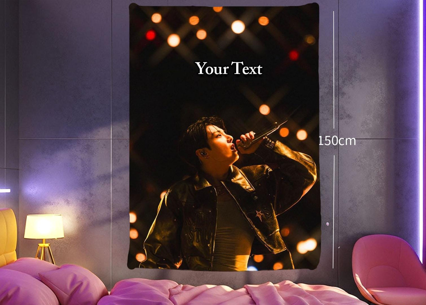 Jungkook Hanging Tapestry | Bantan Boys | Personalized Wall Art | Polyester Fabric | Ship Flag Banner