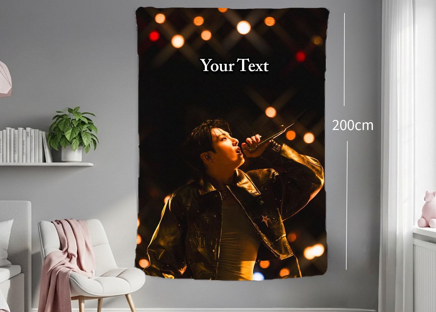 Jungkook Hanging Tapestry | Bantan Boys | Personalized Wall Art | Polyester Fabric | Ship Flag Banner