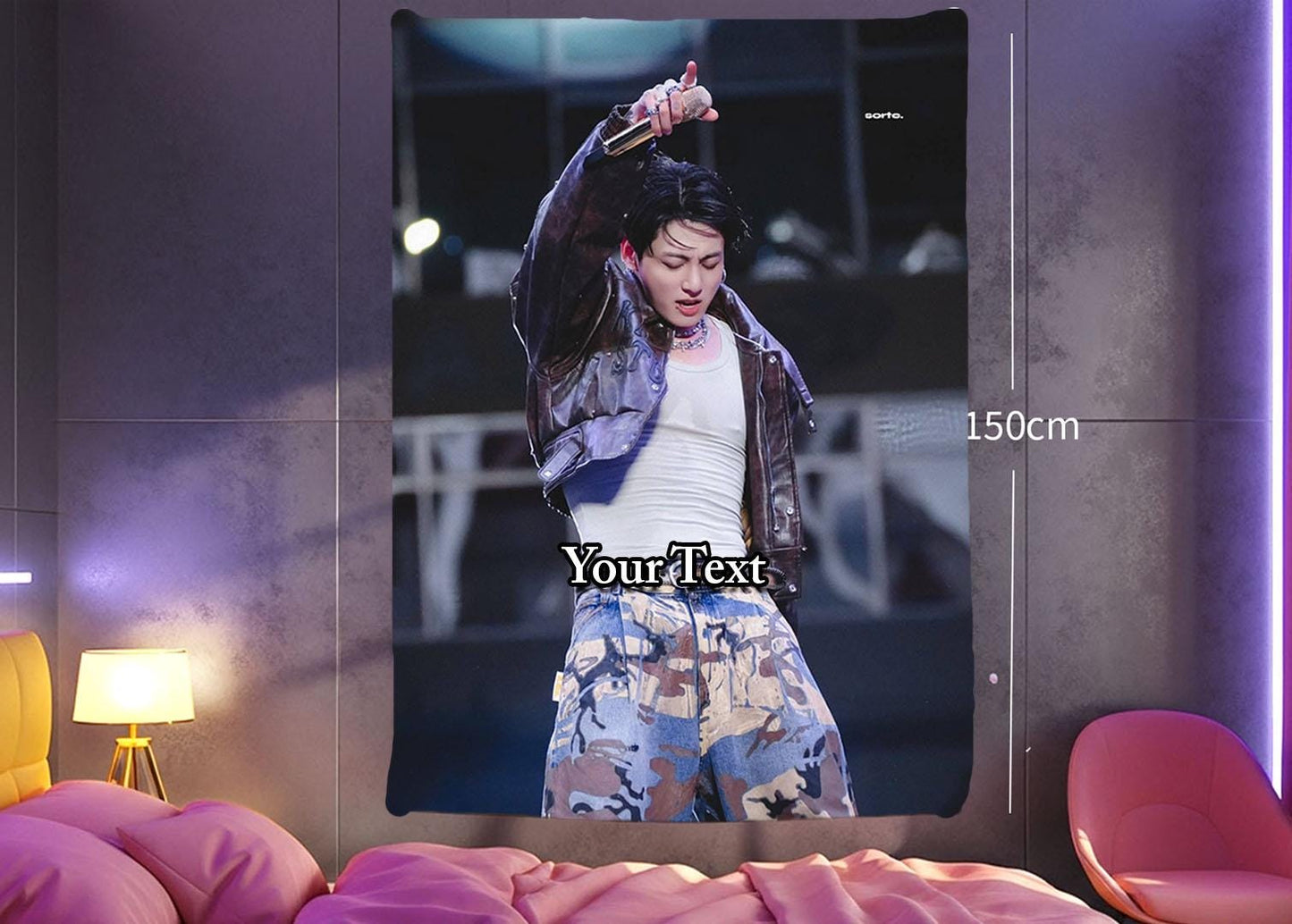 Jungkook Hanging Tapestry | Bantan Boys | Personalized Wall Art | Polyester Fabric | Ship Flag Banner