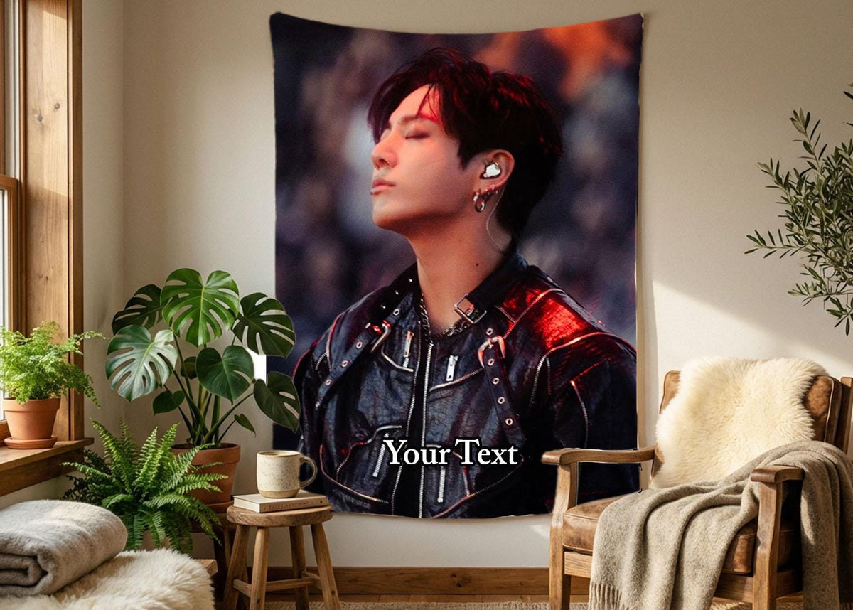 Jungkook Hanging Tapestry | Bantan Boys | Personalized Wall Art | Polyester Fabric | Ship Flag Banner