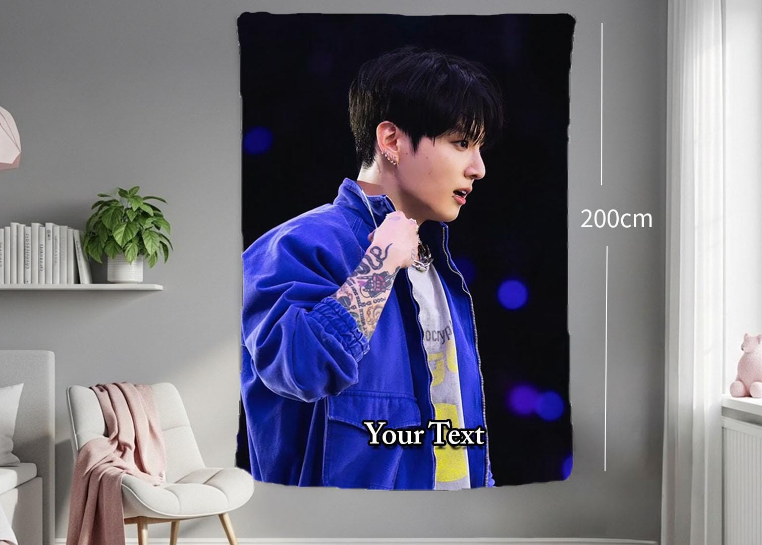 Jungkook Hanging Tapestry | Bantan Boys | Personalized Wall Art | Polyester Fabric | Ship Flag Banner