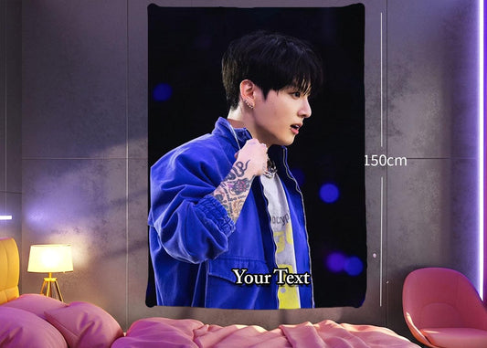 Jungkook Hanging Tapestry | Bantan Boys | Personalized Wall Art | Polyester Fabric | Ship Flag Banner