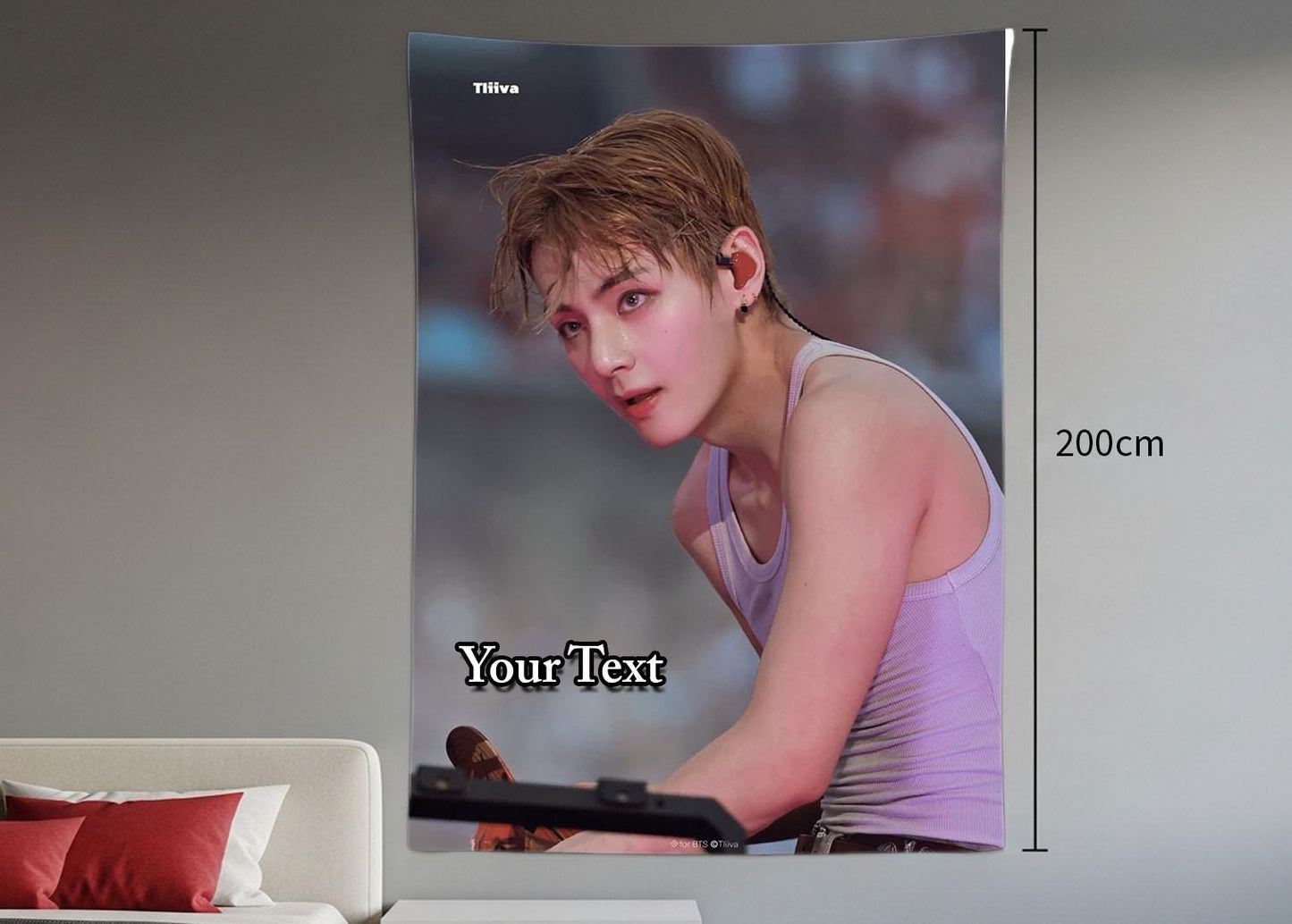 Taehyung Hanging Tapestry | Bantan Boys | Personalized Wall Art | Polyester Fabric | Ship Flag Banner