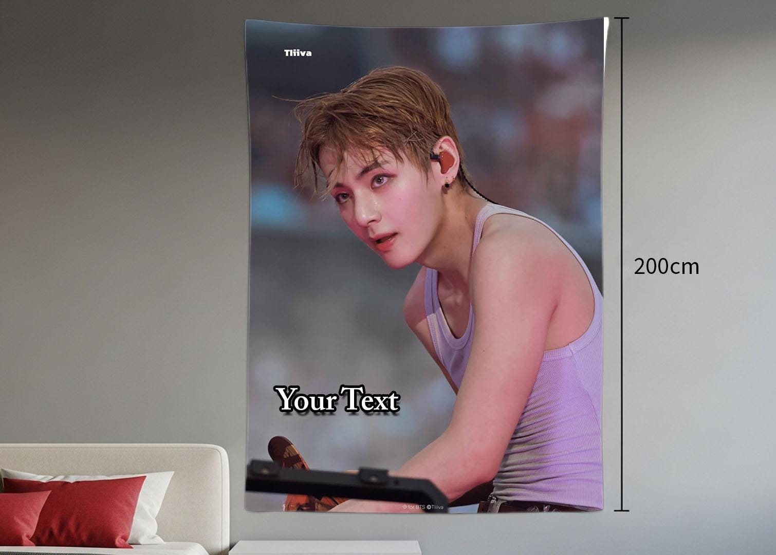 Taehyung Hanging Tapestry | Bantan Boys | Personalized Wall Art | Polyester Fabric | Ship Flag Banner