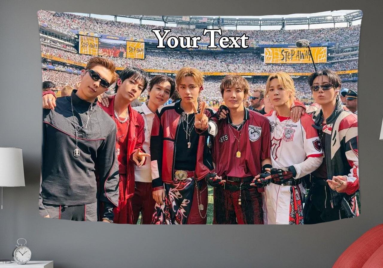 Bangtan Hanging Tapestry | FIFA BTS | Personalized Wall Art | Polyester Fabric | Ship Flag Banner