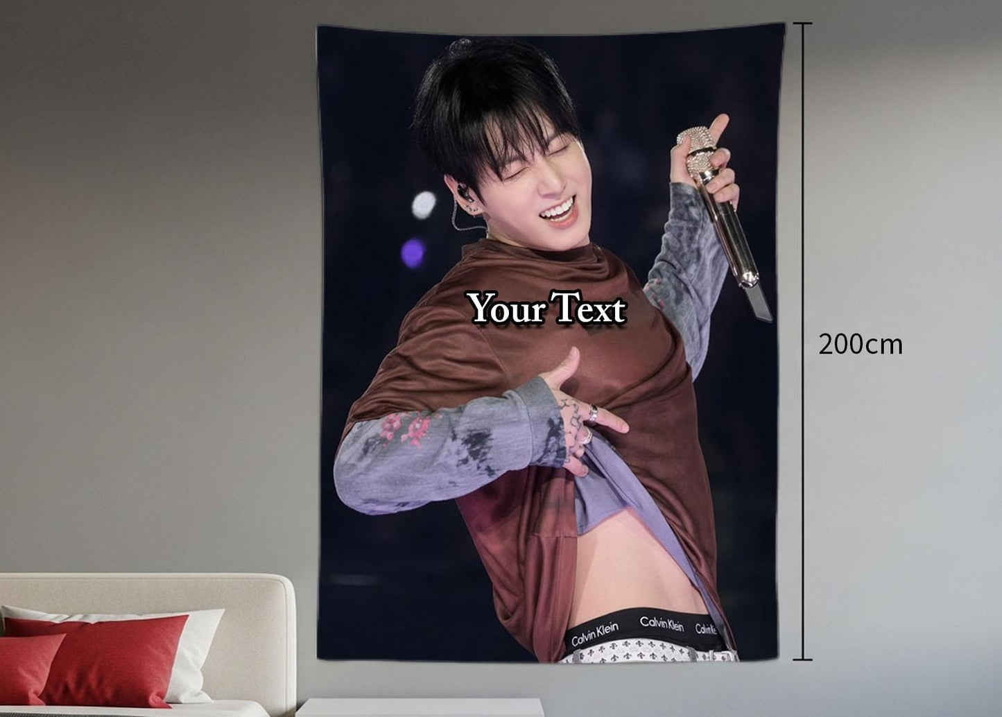 Jungkook Hanging Tapestry | Bantan Boys | Personalized Wall Art | Polyester Fabric | Ship Flag Banner