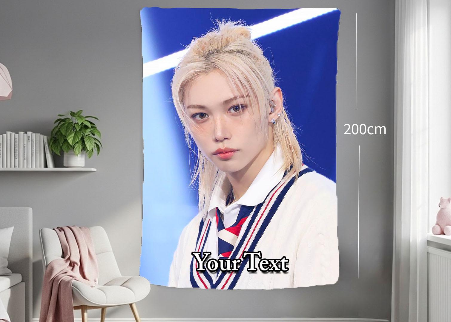 Felix Hanging Tapestry | Stray Kids | Personalized Wall Art | Polyester Fabric | Ship Flag Banner