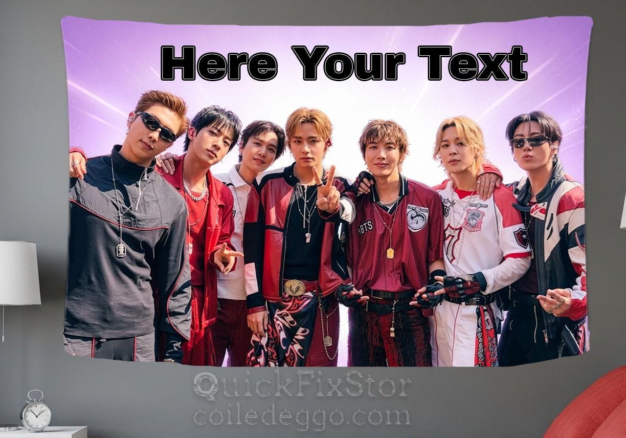 Bangtan Hanging Tapestry | FIFA BTS | Personalized Wall Art | Polyester Fabric | Ship Flag Banner