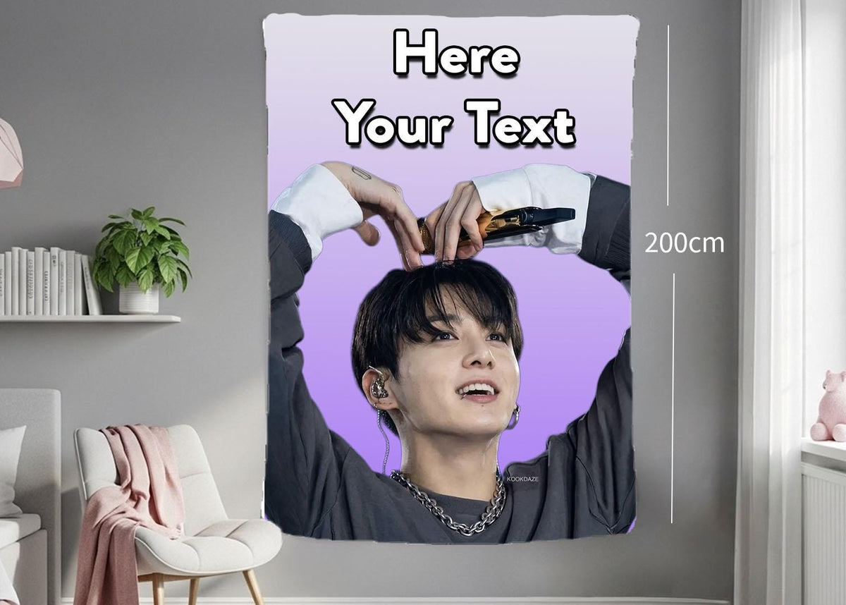 Jungkook Hanging Tapestry | Bantan Boys | Personalized Wall Art | Polyester Fabric | Ship Flag Banner