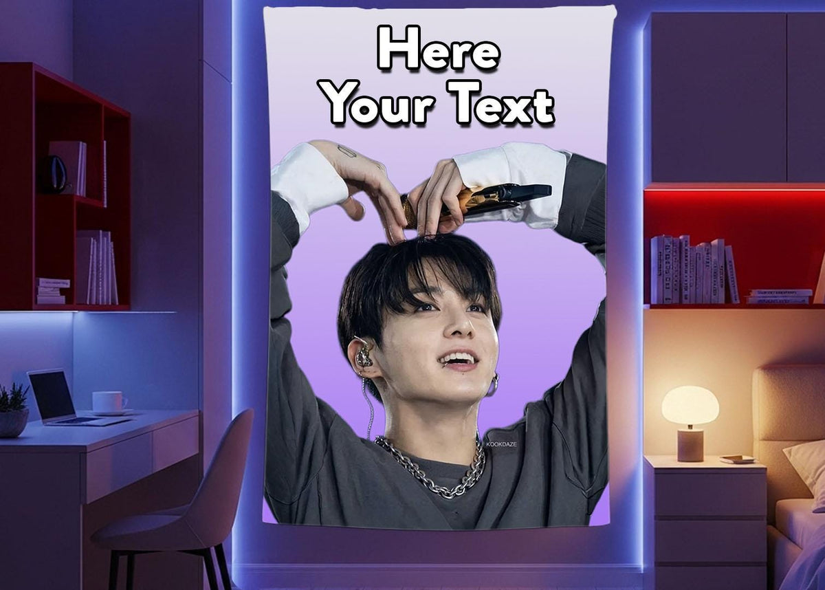 Jungkook Hanging Tapestry | Bantan Boys | Personalized Wall Art | Polyester Fabric | Ship Flag Banner