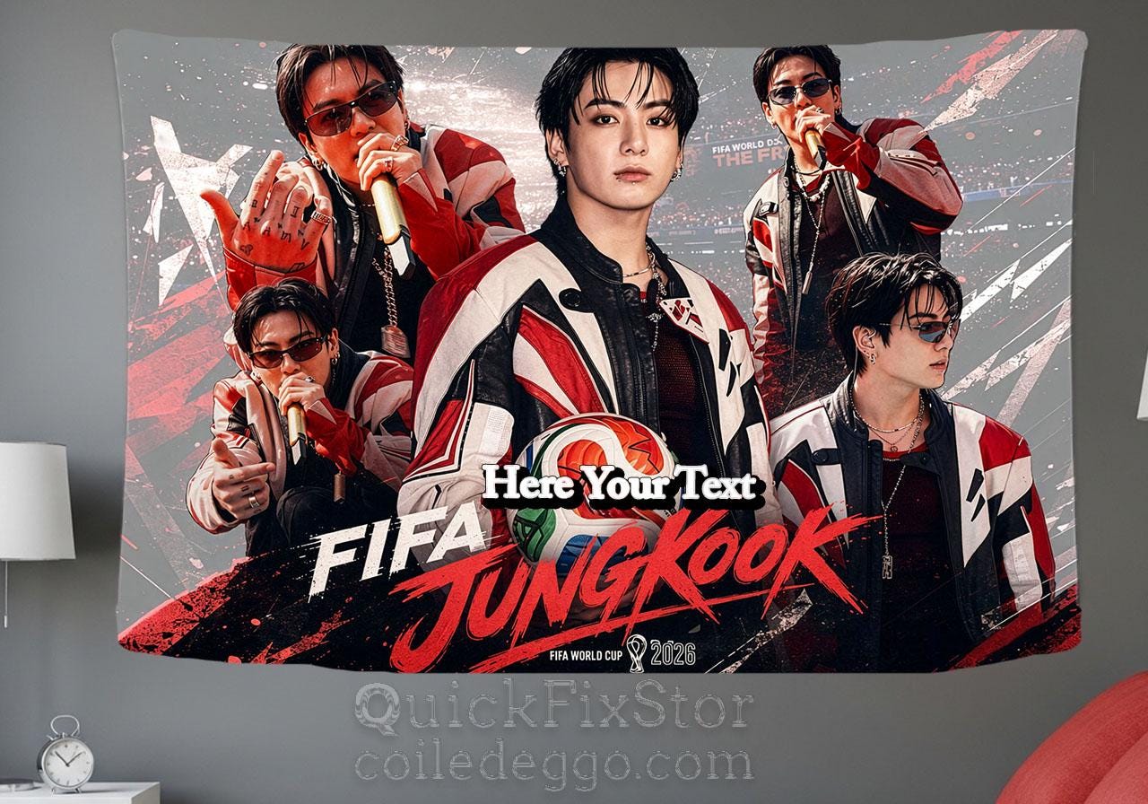 Jungkook Hanging Tapestry | Bantan Boys | Personalized Wall Art | Polyester Fabric | Ship Flag Banner