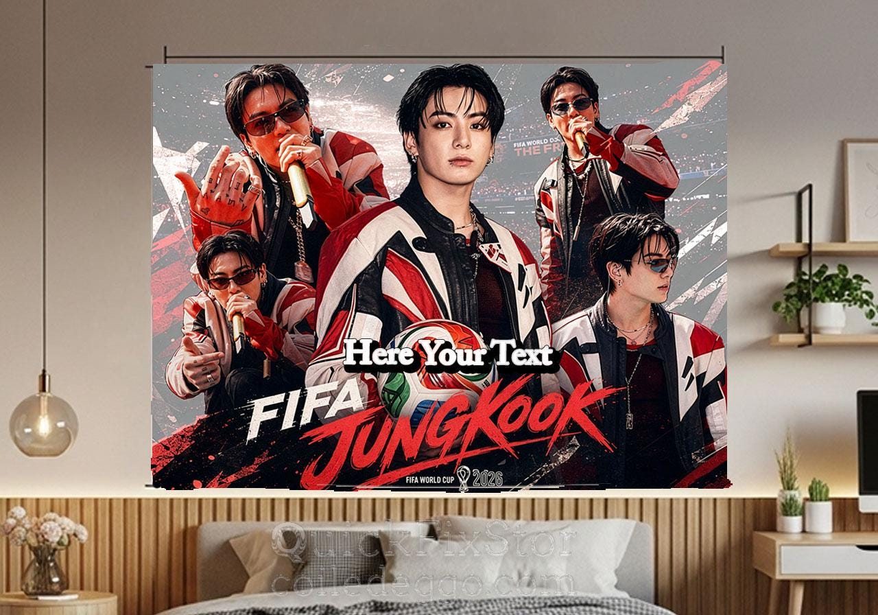 Jungkook Hanging Tapestry | Bantan Boys | Personalized Wall Art | Polyester Fabric | Ship Flag Banner