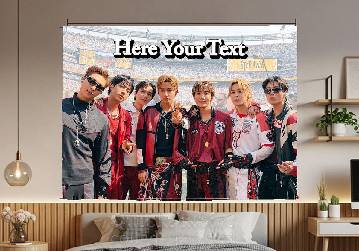 Bangtan Hanging Tapestry | FIFA BTS | Personalized Wall Art | Polyester Fabric | Ship Flag Banner