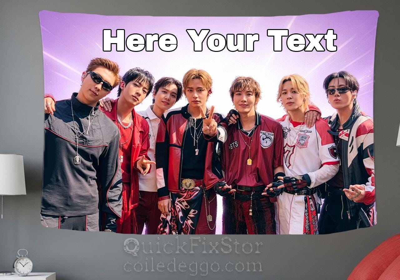 Bangtan Hanging Tapestry | FIFA BTS | Personalized Wall Art | Polyester Fabric | Ship Flag Banner