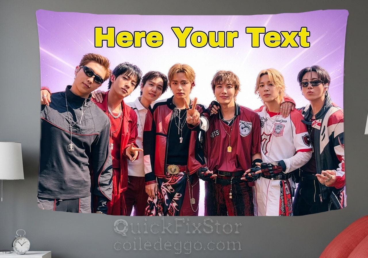 Bangtan Hanging Tapestry | FIFA BTS | Personalized Wall Art | Polyester Fabric | Ship Flag Banner